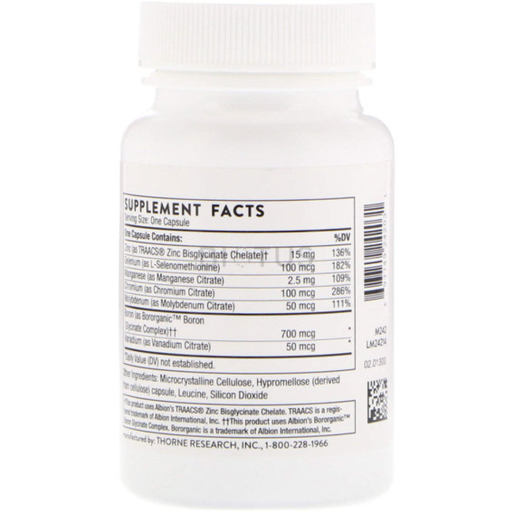 Мультимінеральний комплекс Thorne Research Trace Minerals 90 Veg Caps