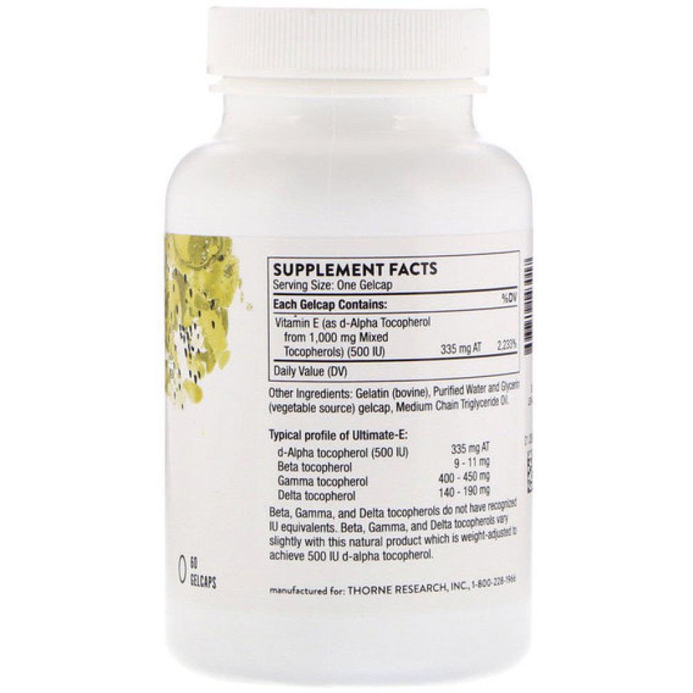 Вітамін E Thorne Research Ultimate-E 60 Gel Caps THR-14301