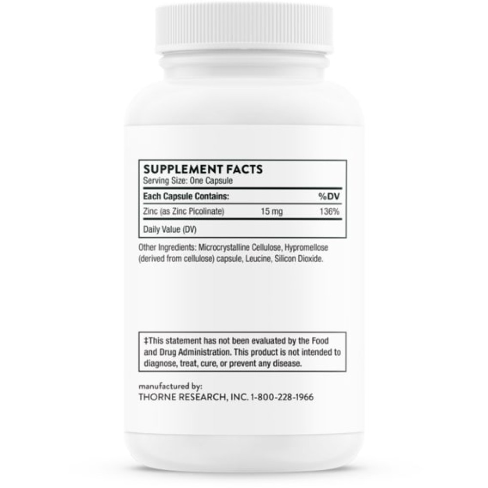 Мікроелемент Цинк Thorne Research Zinc Picolinate 15 mg 60 Caps