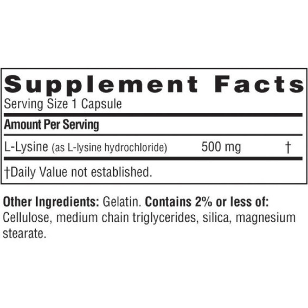 Амінокислота Лізін Twinlab L-Lysine Caps 500 mg 100 Caps TWL-00141
