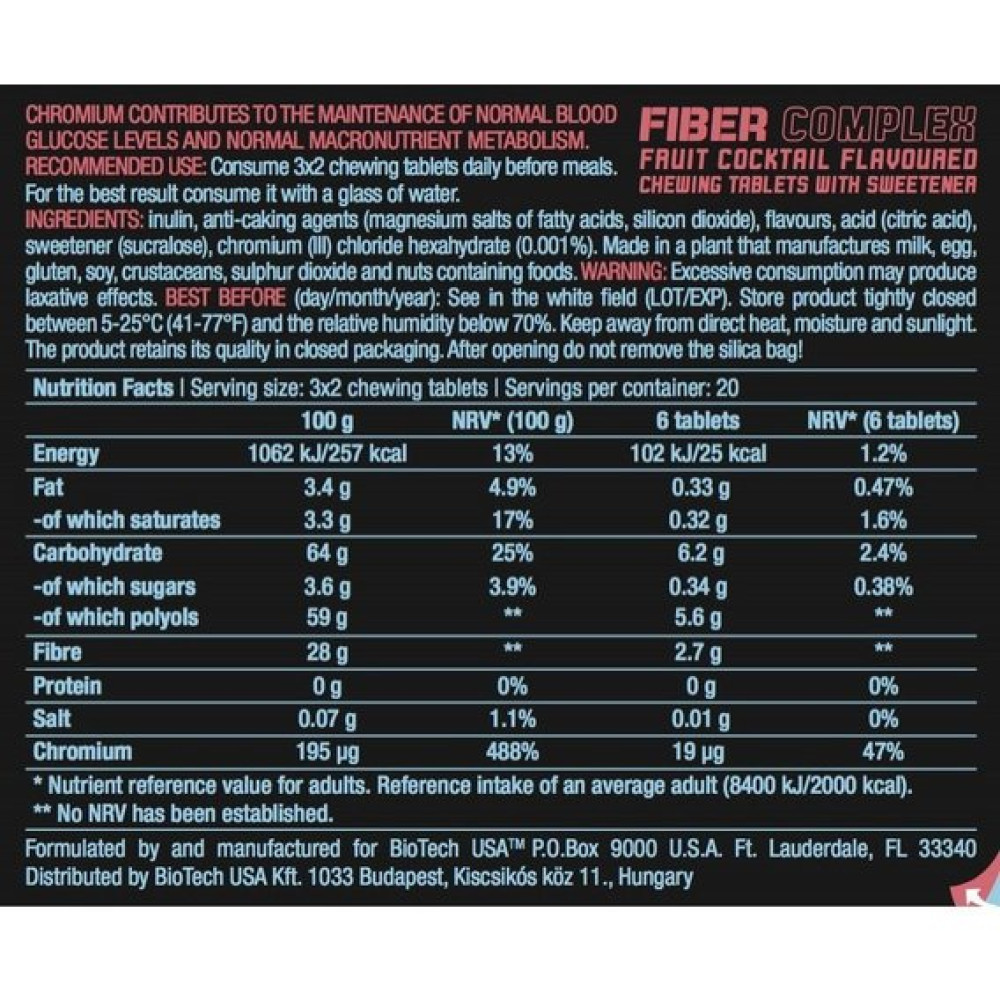 Комплексний жироспалювач BioTechUSA Fiber Complex 120 Tabs