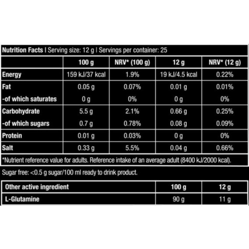 Глютамін для спорту BioTechUSA Glutamine Zero 300 g /25 servings/ Ice Tea Peach