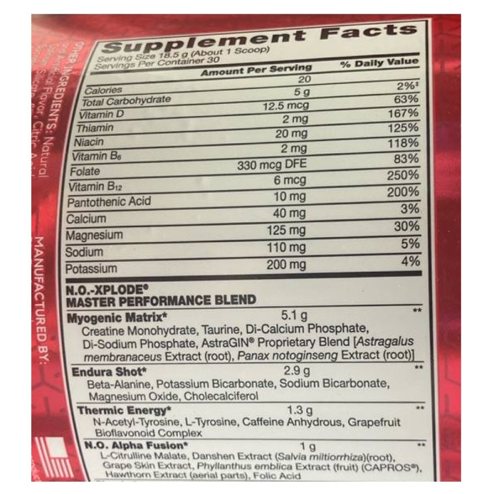 Комплекс до тренування BSN N.O.-Xplode Legendary Pre-Workout 555 g /30 servings/ Fruit Punch