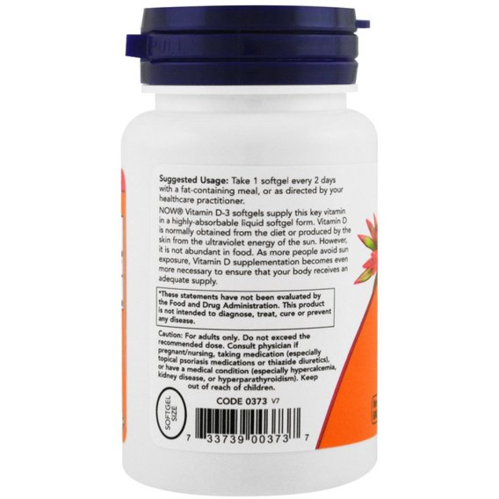 Вітамін D NOW Foods Vitamin D-3 5000 IU 240 Softgels