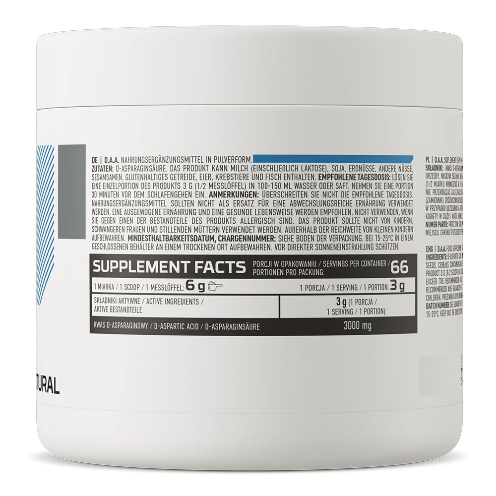 Тестостероновий бустер OstroVit D.A.A. 200 g /66 servings/ Pure
