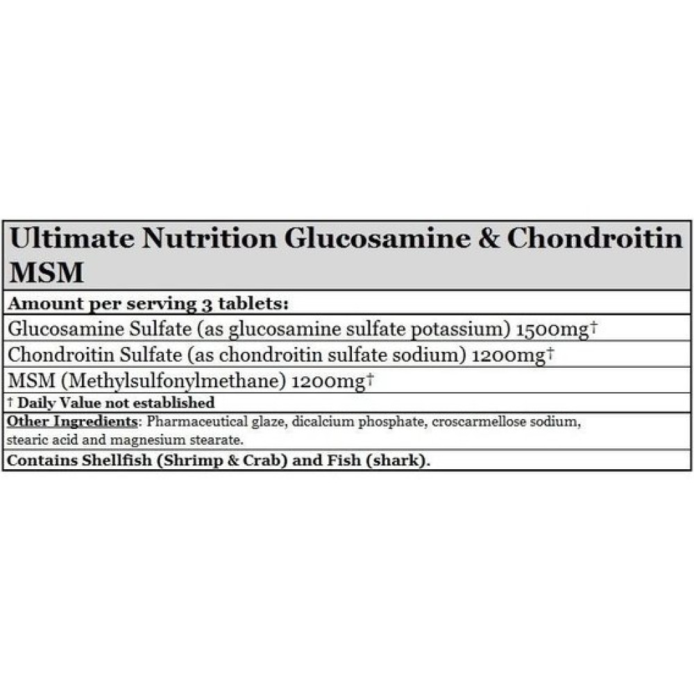 Хондропротектор (для спорту) Ultimate Nutrition Glucosamine & Chondroitin & MSM 90 Tabs