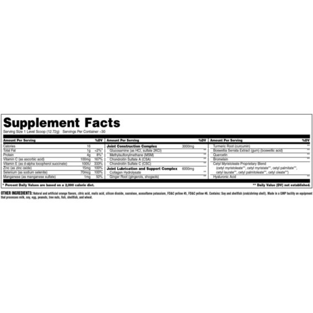 Хондропротектор (для спорту) Universal Nutrition Animal Flex Powder 381 g /30 servings/ Orange