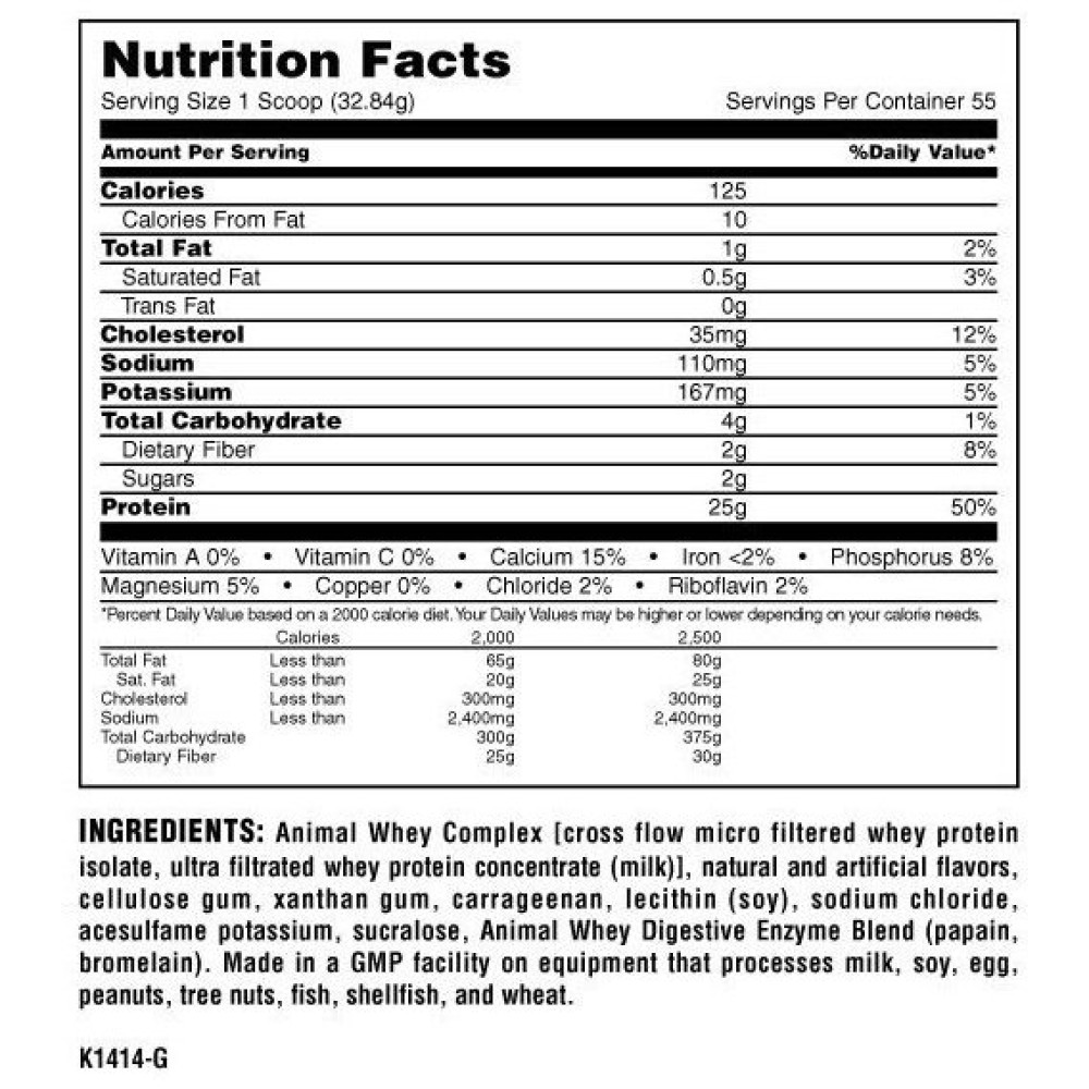 Протеїн Universal Nutrition Animal Whey 1810 g /56 servings/ Vanilla