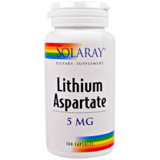 Мікроелемент Літій Solaray Lithium Aspartate 5 mg 100 Caps SOR-04599