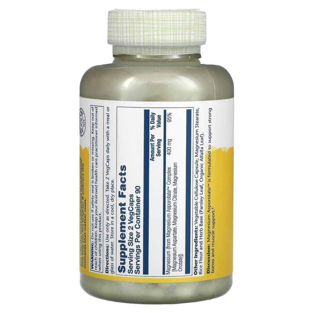 Мікроелемент Магній Solaray Magnesium Asporotate 400 mg 180 Veg Caps SOR13223