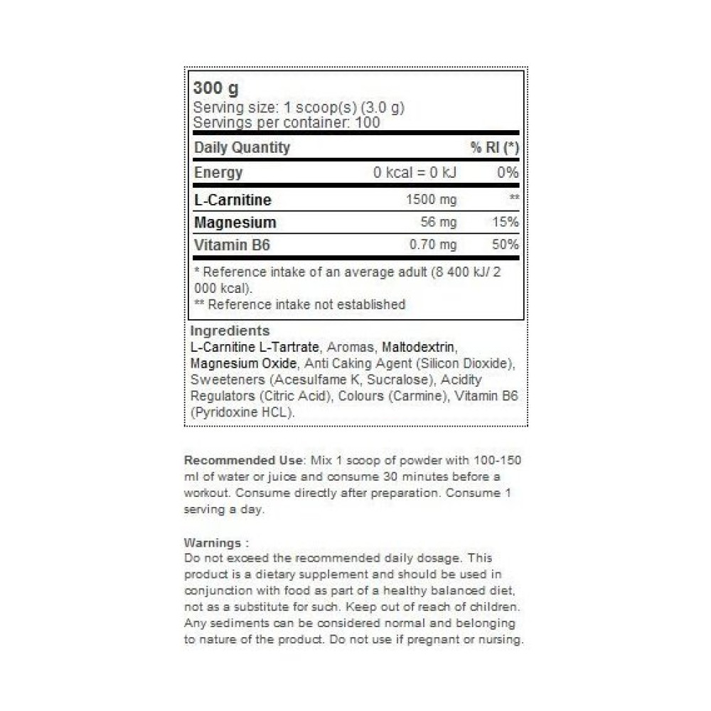 Жироспалювач для спорту Olimp Nutrition L-Carnitine Xplode 300 g /100 servings/ Cherry