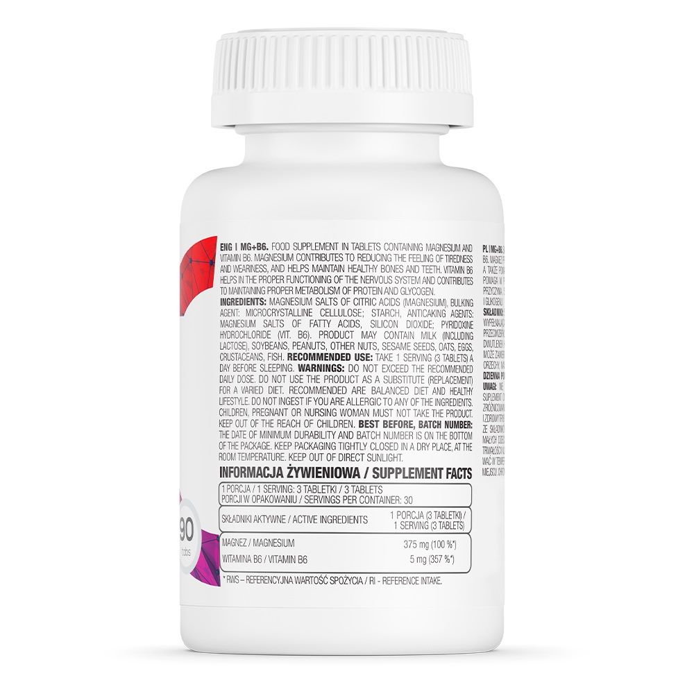 Вітамінно-мінеральний комплекс для спорту OstroVit MG + B6 90 Tabs