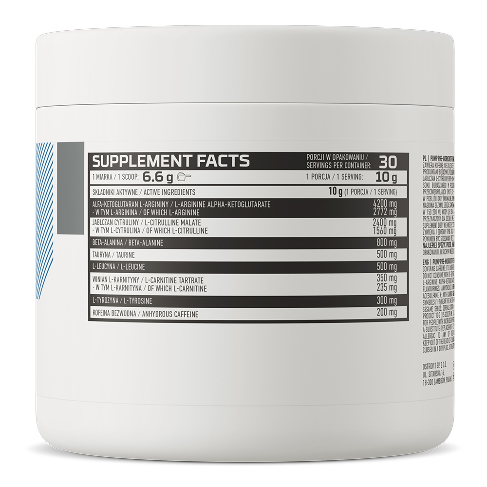 Комплекс до тренування OstroVit PUMP Pre-Workout 300 g /30 servings/ Cherry