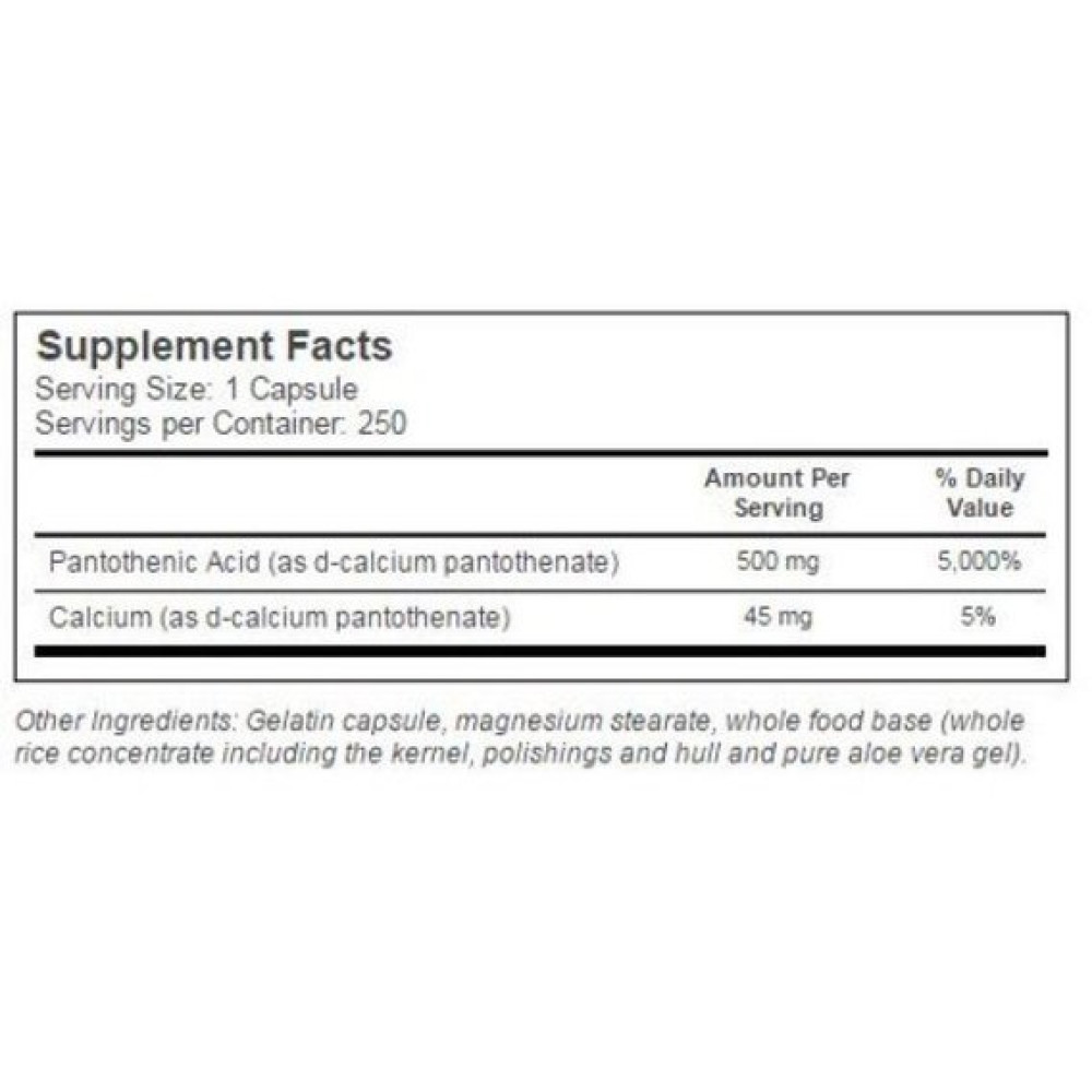 Пантотенова кислота Solaray Pantothenic Acid 500 mg 100 Veg Caps SOR-04380