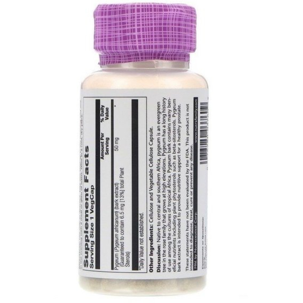 Піджеум Solaray Pygeum Bark Extract 50 mg 60 Veg Caps SOR-03760