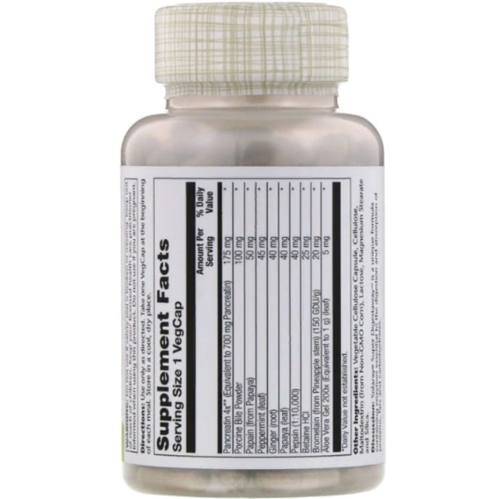Травні ферменти Solaray Super Digestaway, Digestive Enzyme Blend 180 Veg Caps SOR-04802