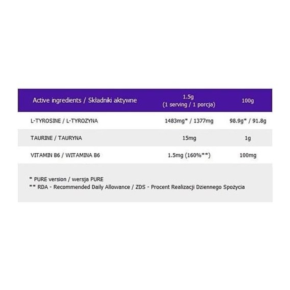 Тирозин для спорту OstroVit Tyrosine 210 g /140 servings/ Orange