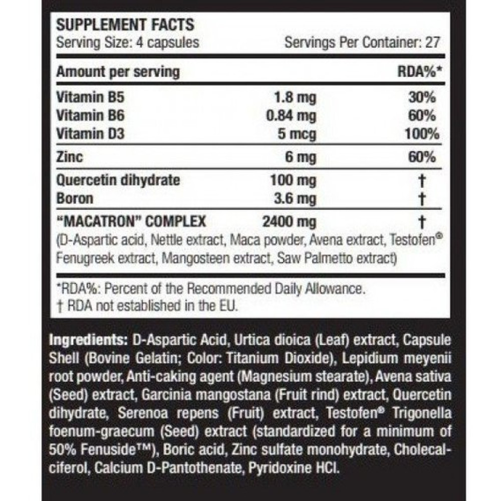 Тестостероновий бустер Scitec Nutrition Macatron 108 Caps