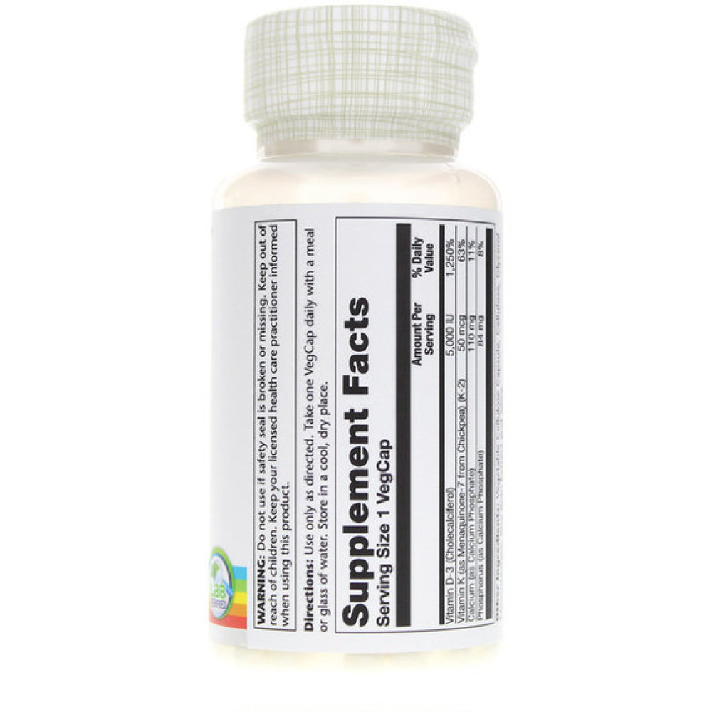 Комплекс Вітамін D3+K2 Solaray Vitamin D3 + K2 Soy Free 60 Veg Caps
