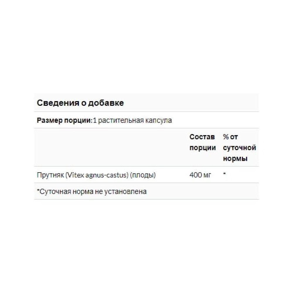 Вітекс Solaray Vitex 400 mg 100 Veg Caps SOR-01645