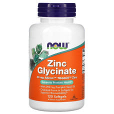 Мікроелемент Цинк NOW Foods Zinc Glycinate 30 mg 120 Softgels