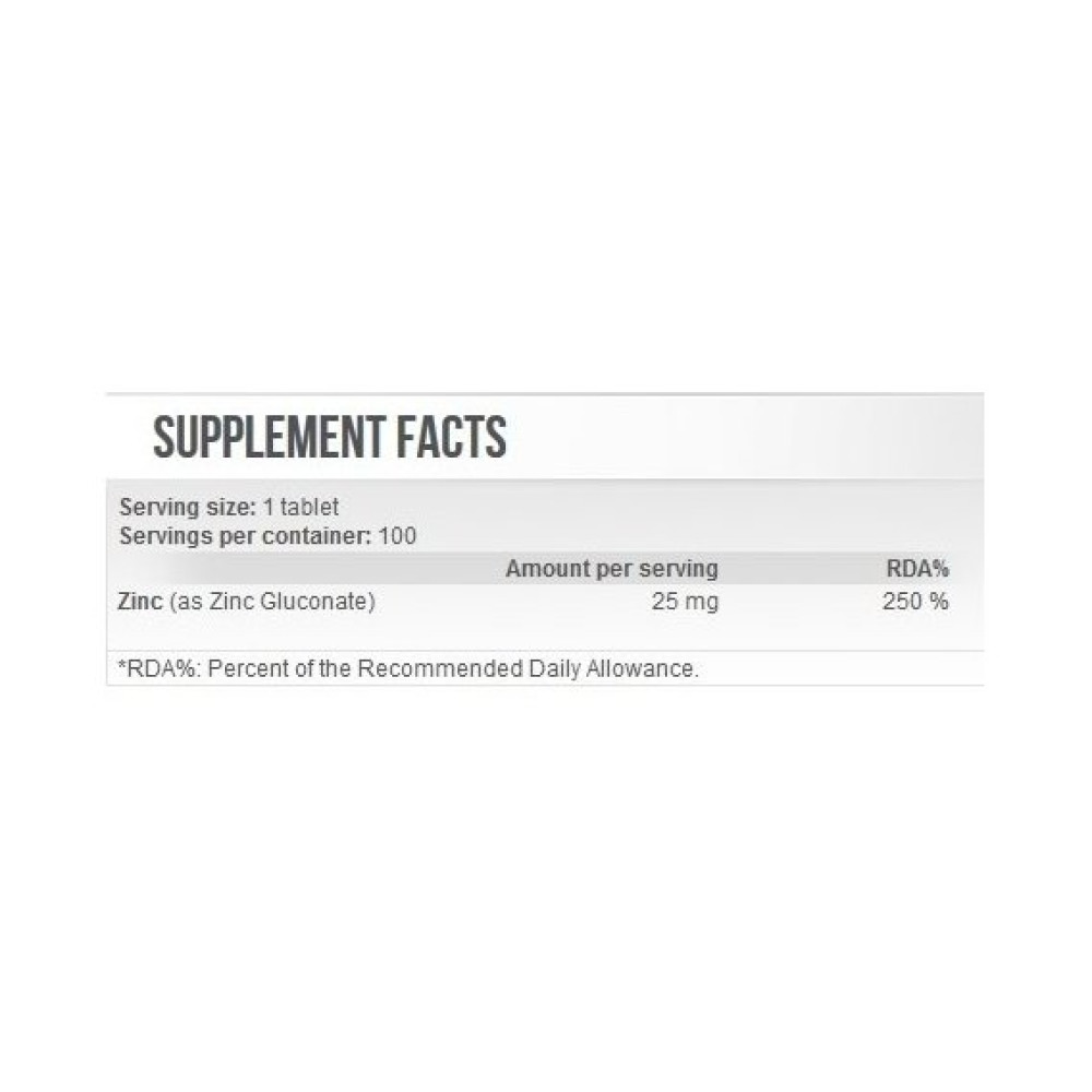 Мікроелемент Цинк для спорту Scitec Nutrition Zinc 25 mg 100 Tabs