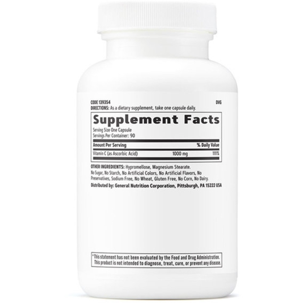 Вітамін C для спорту GNC Vitamin C 1000 mg 180 Veg Caps