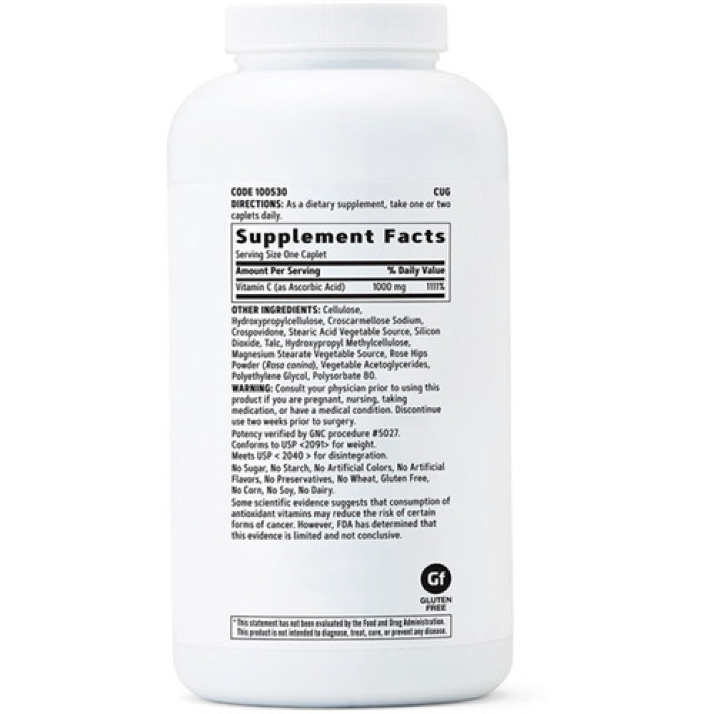Вітамін C для спорту GNC Vitamin C 1000 mg 500 Veg Caplets