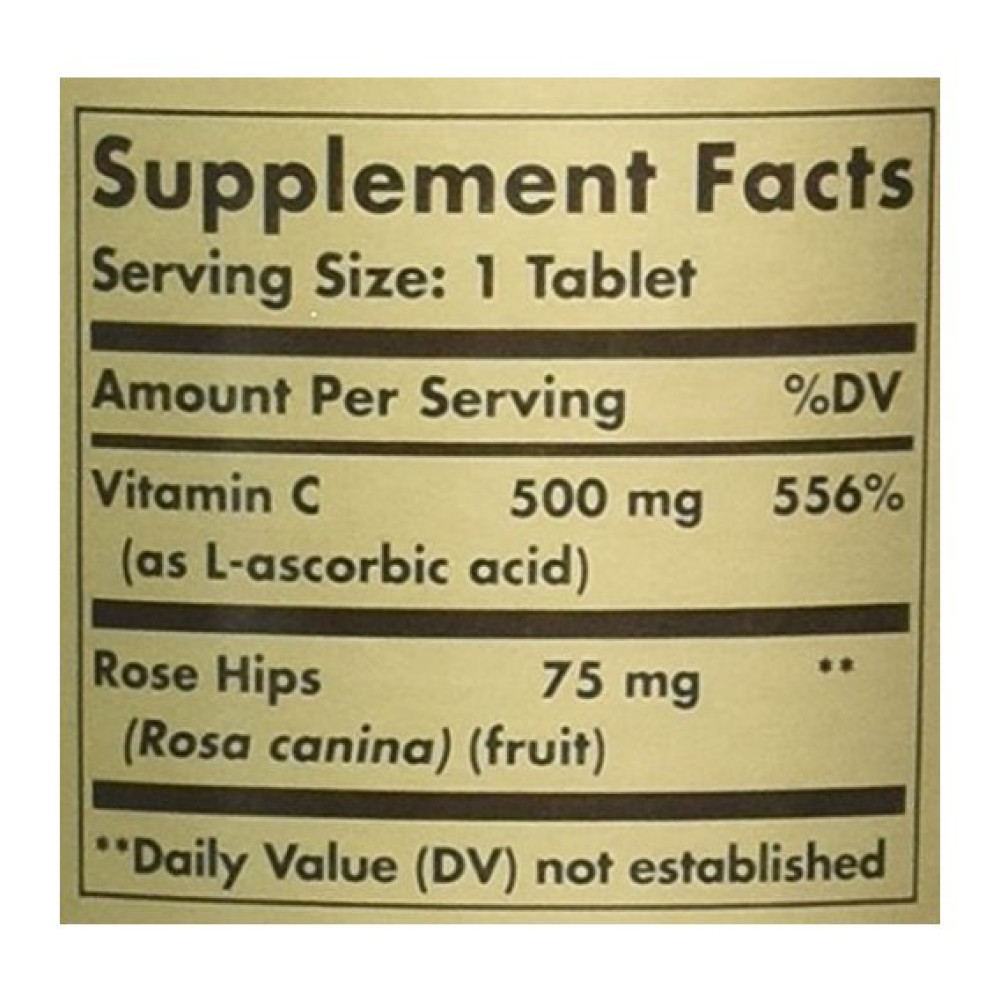 Вітамін C Solgar Vitamin C with Rose Hips 500 mg 100 Tabs