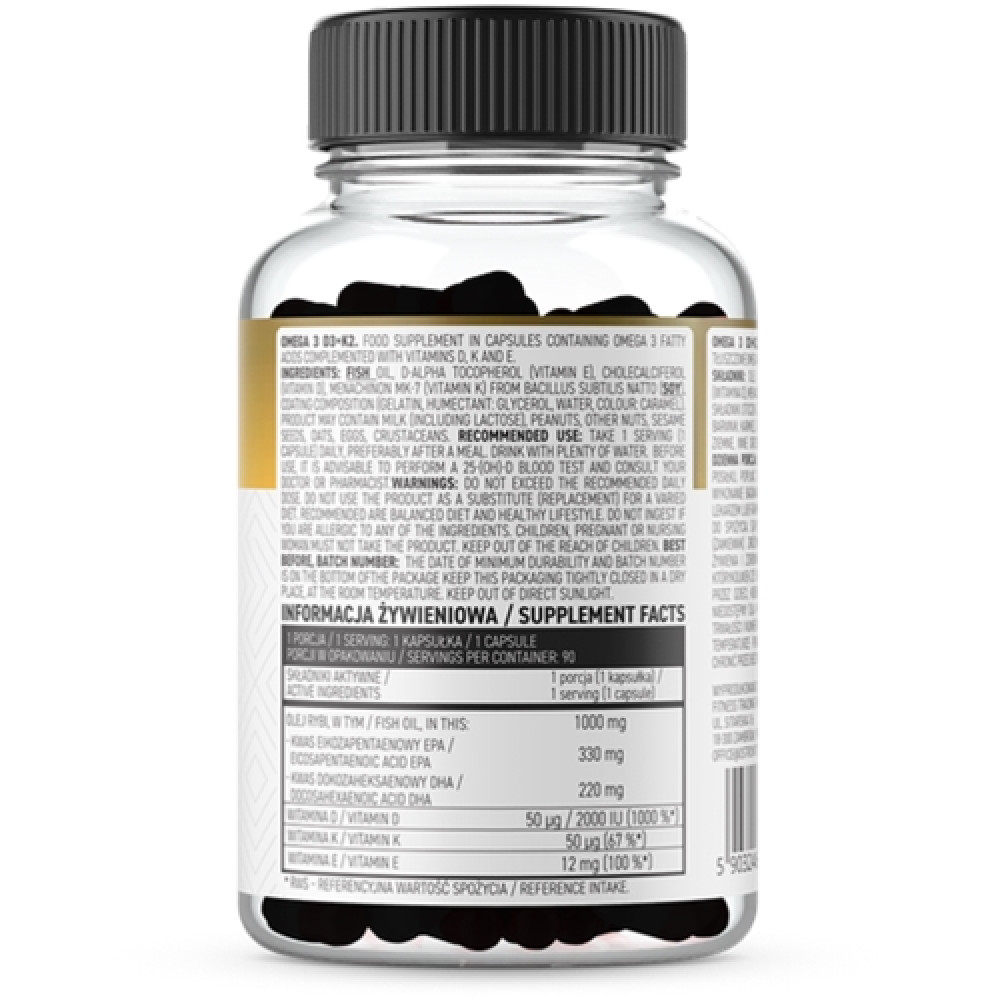 Омега для спорту OstroVit Omega 3 D3 + K2 90 Caps