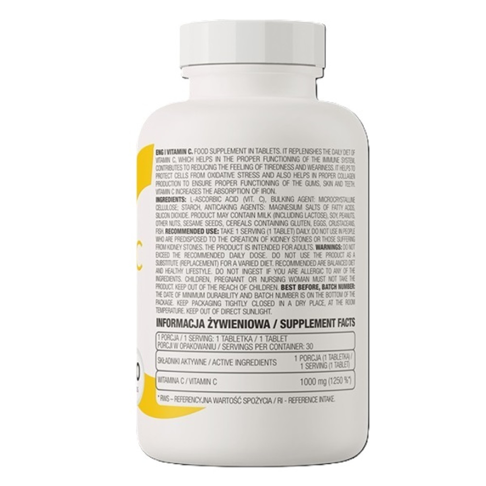 Вітамін C для спорту OstroVit Vitamin C 30 Tabs
