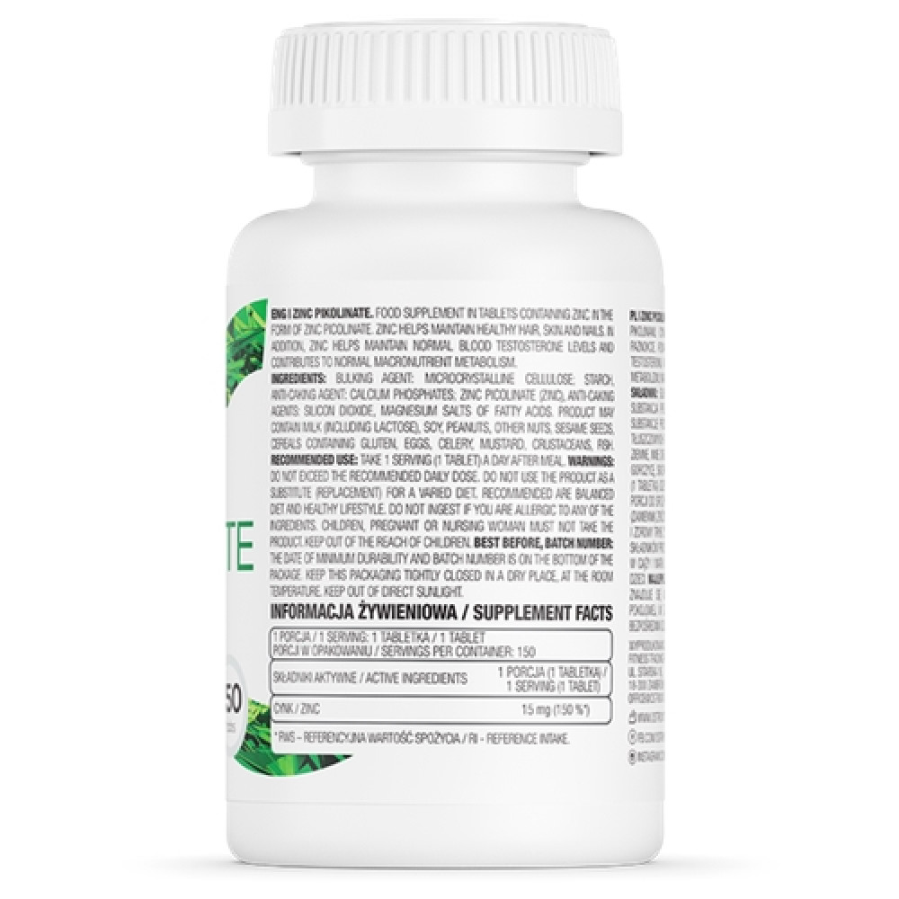 Мікроелемент Цинк для спорту OstroVit Zinc Picolinate 150 Tabs