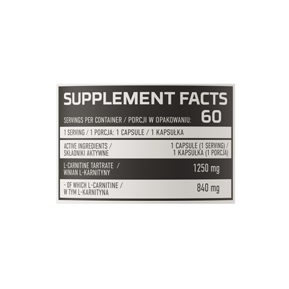 Жироспалювач для спорту OstroVit L-Carnitine 1250 60 Caps