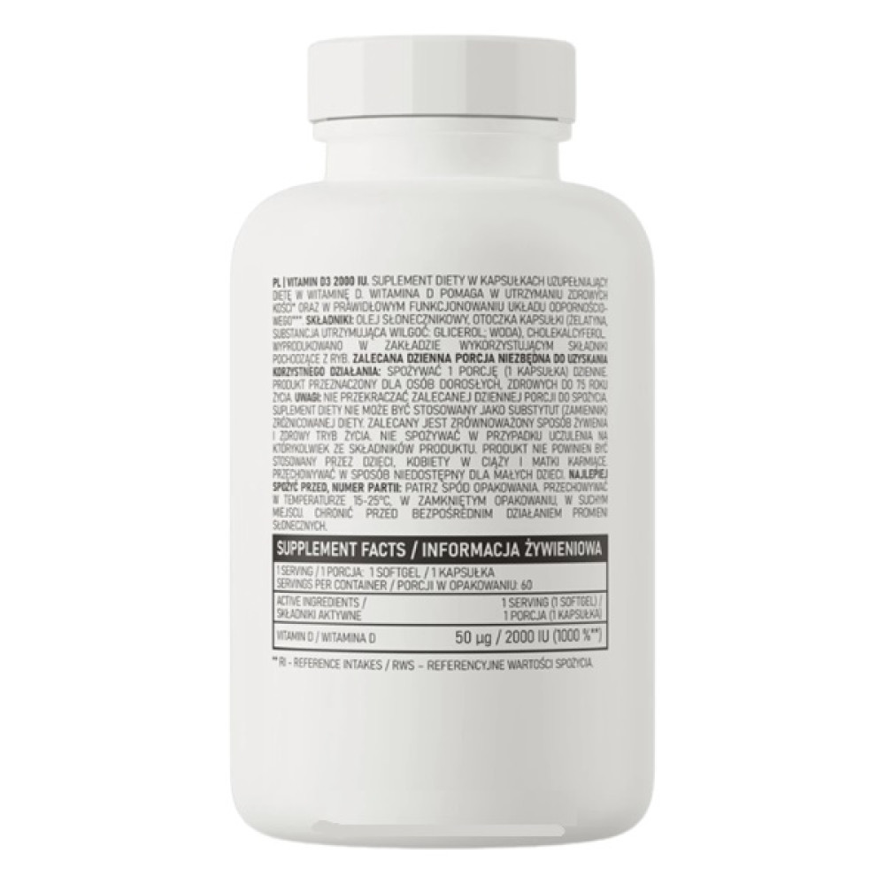 Вітамін D для спорту OstroVit Vitamin D3 2000 IU 60 Caps