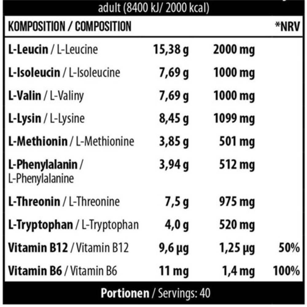Амінокислота BCAA для спорту MST Nutrition BCAA & EAA Zero 520 g /40 servings/ Black Currant