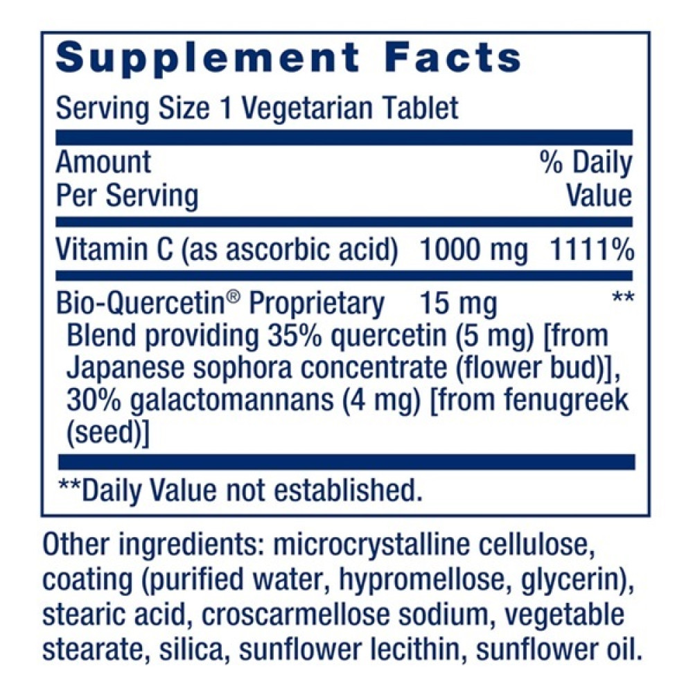 Вітамін C Life Extension Vitamin C and Bio-Quercetin 1000 mg/15 mg 250 Veg Tabs