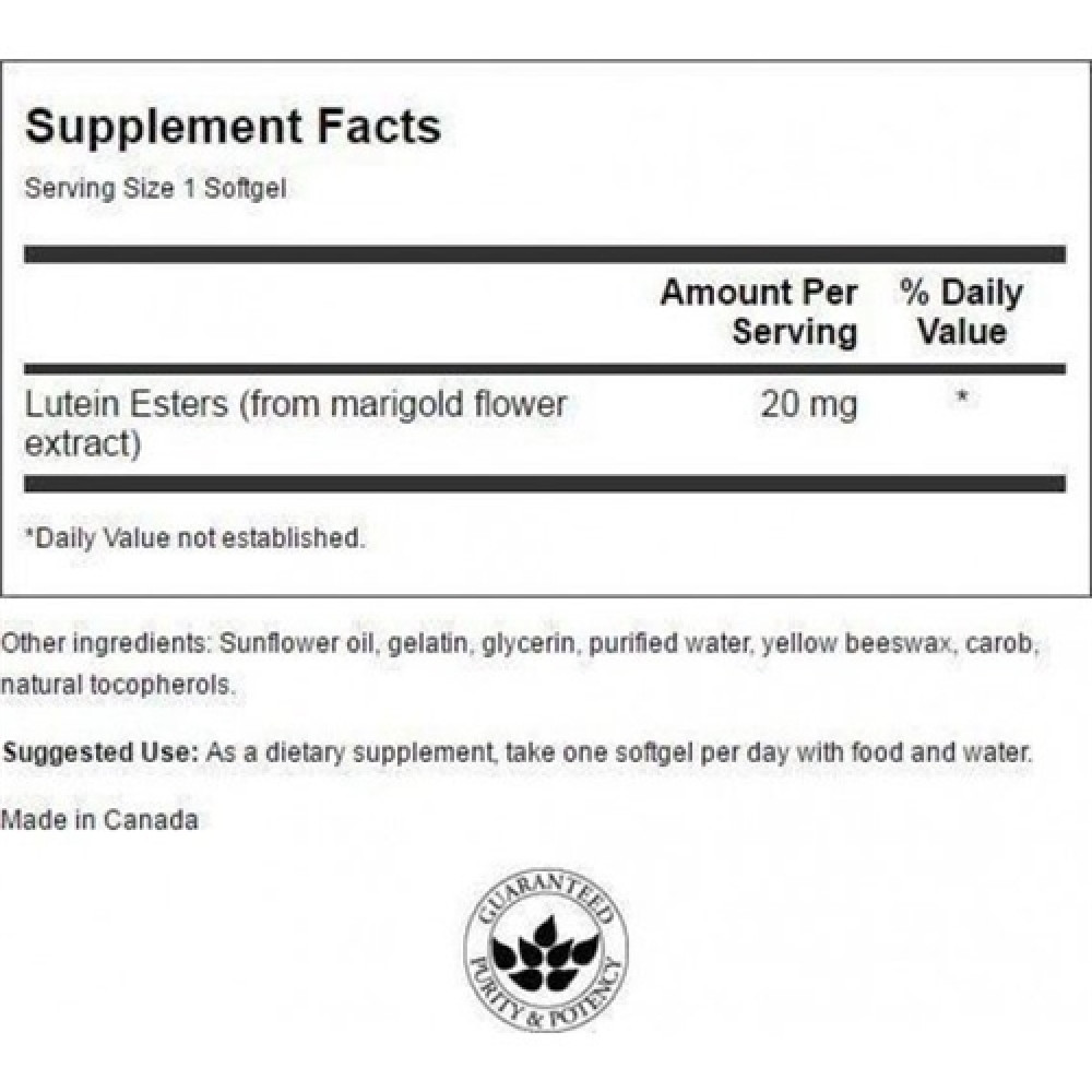 Лютеїн Swanson Lutein Esters 20 mg 60 Softgels