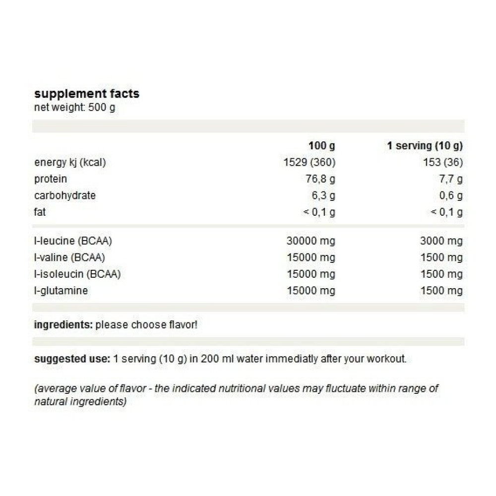 Амінокислота BCAA для спорту Weider Premium BCAA Powder 500 g /50 servings/ Orange