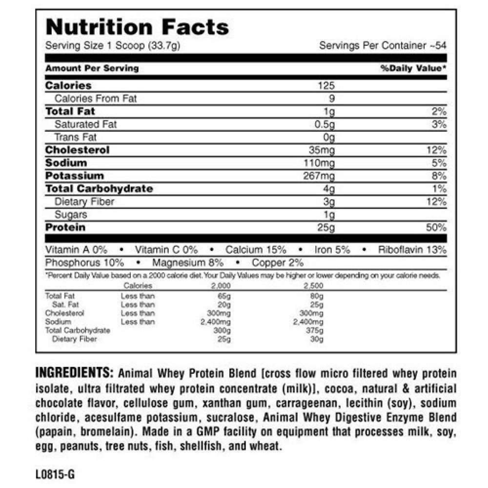 Протеїн Universal Nutrition Animal Whey 1810 g /56 servings/ Chocolate