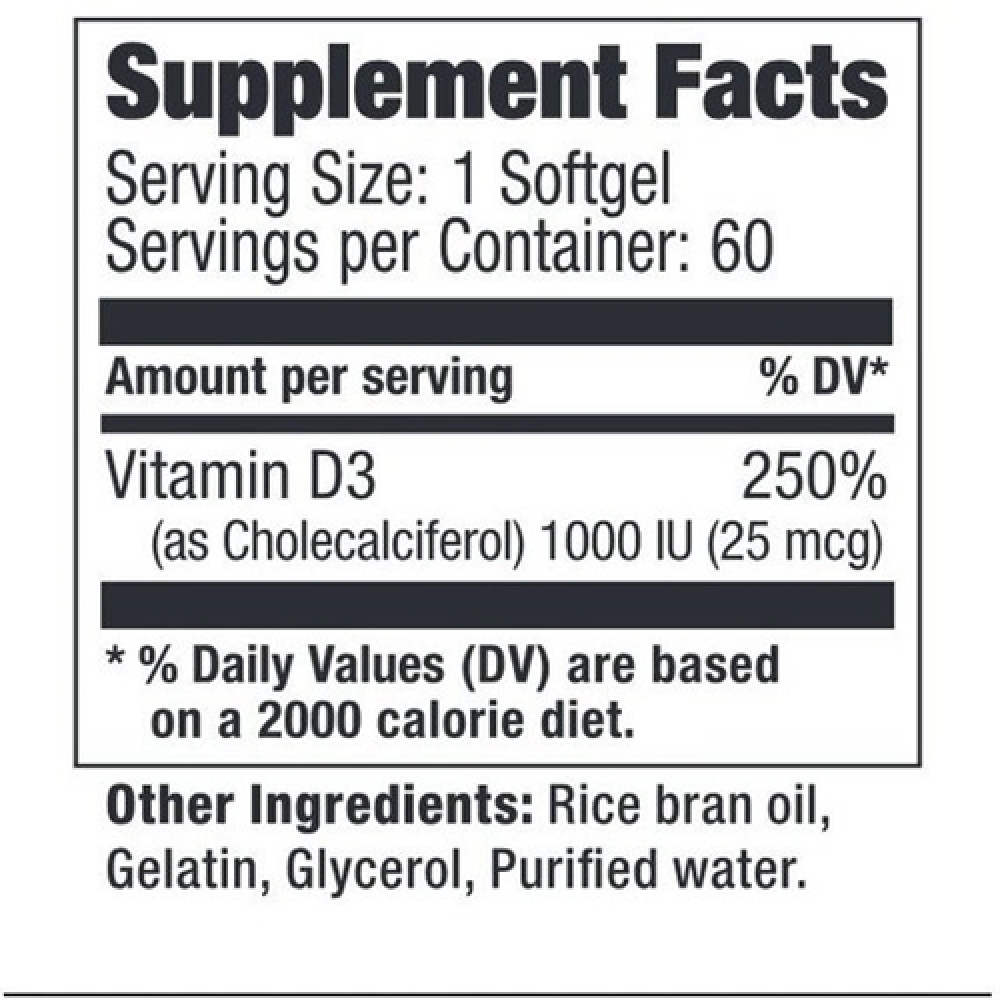 Вітамін D для спорту Ultimate Nutrition Vitamin D Softgels 1.000 IU 60 Caps