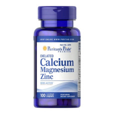 Мультимінеральний комплекс Puritan's Pride Chelated Calcium Magnesium Zinc 100 Caplets