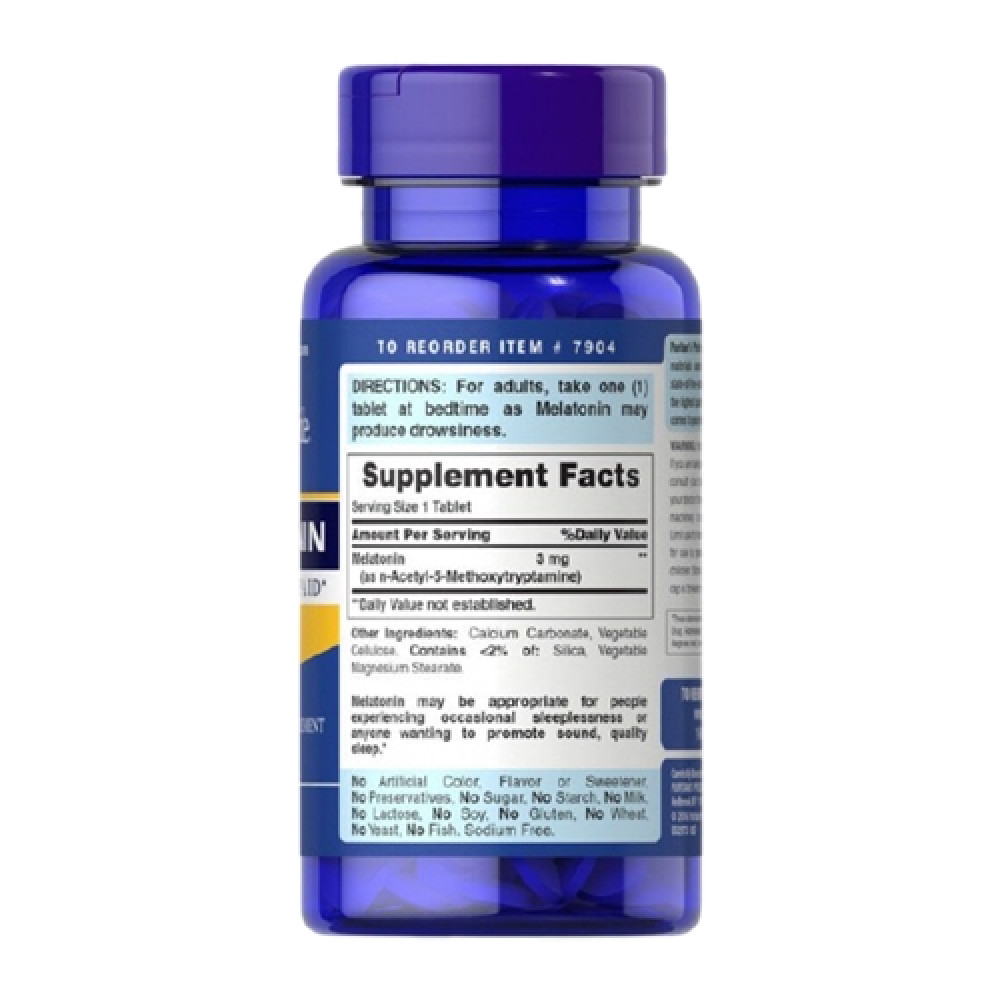 Мелатонін для сну Puritan's Pride Melatonin 3 mg 240 Tabs