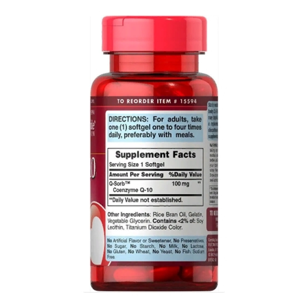 Коензим Puritan's Pride Q-Sorb Co Q-10 100 mg 120 Softgels