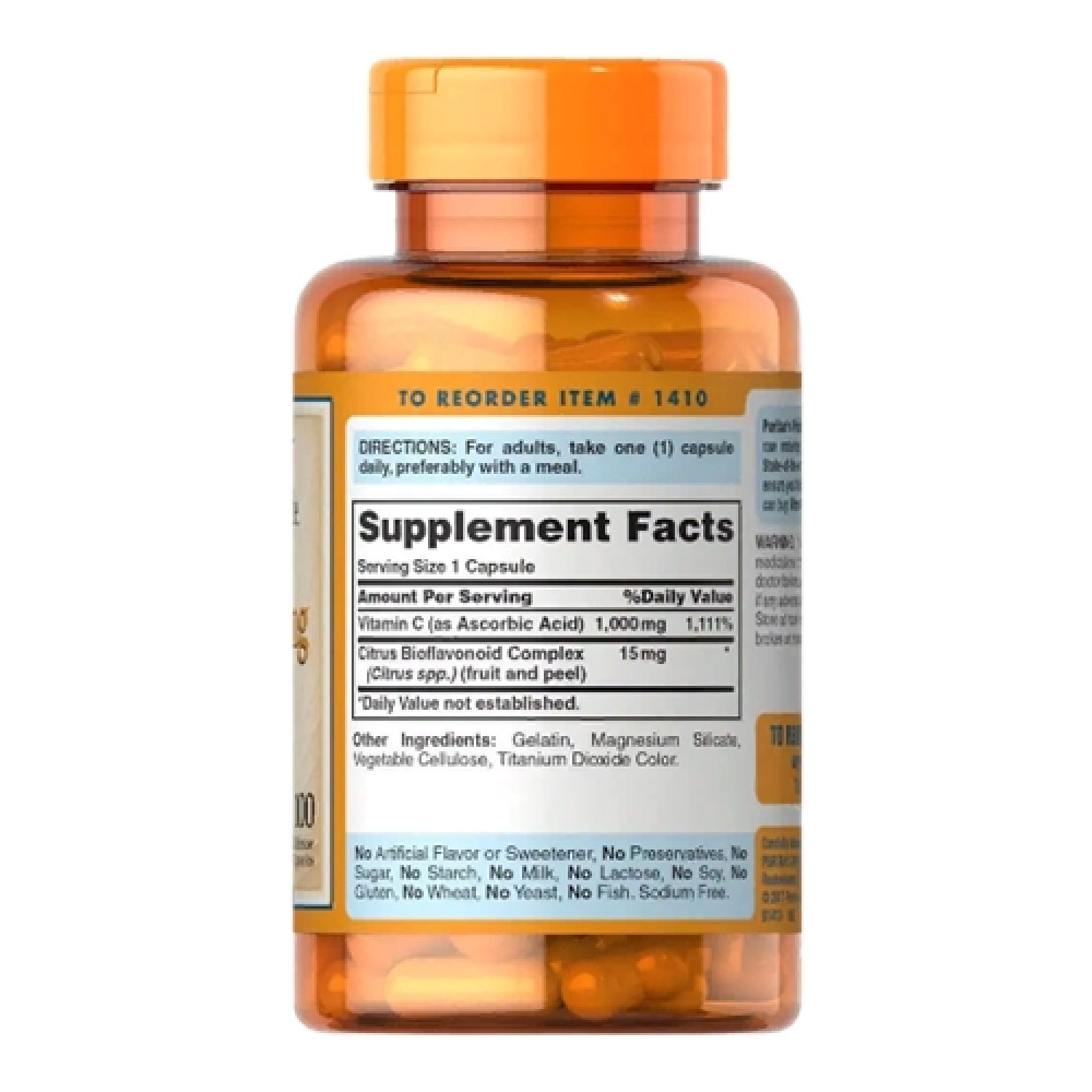 Вітамін C Puritan's Pride Vitamin C-1000 mg with Bioflavonoids 100 Caps