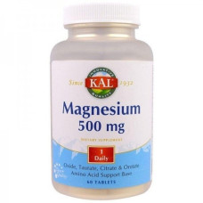 Мікроелемент Магній KAL Magnesium 500 mg 60 Tabs