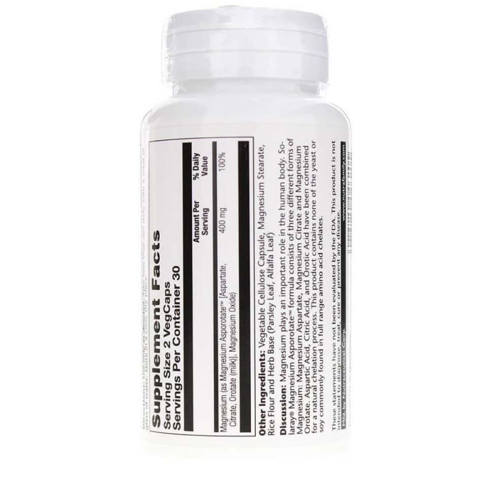 Мікроелемент Магній Solaray Magnesium Asporotate 400 mg 60 Veg Caps