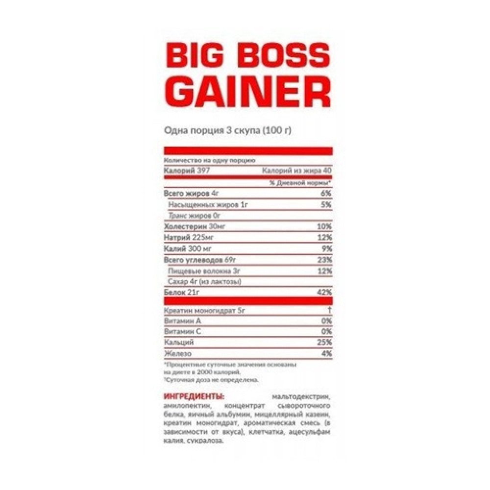 Гейнер Nosorog Nutrition Big Boss 1500 g /15 servings/ Kiwi