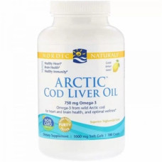 Жир із печінки тріски Nordic Naturals Arctic Cod Liver 1000 mg 180 Soft Gels Great Lemon taste