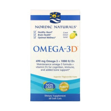 Омега 3 Nordic Naturals Omega-3D 1000 mg 60 Soft Gels Great Lemon taste