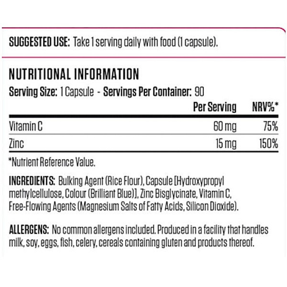 Мікроелемент Цинк для спорту Applied Nutrition Zinc 90 Caps